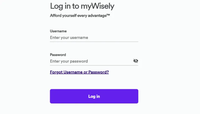 myWisely Login page